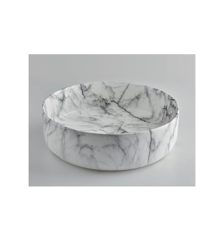 Lavabo Marble Acabado Marmol Circular Circulo Ceramica